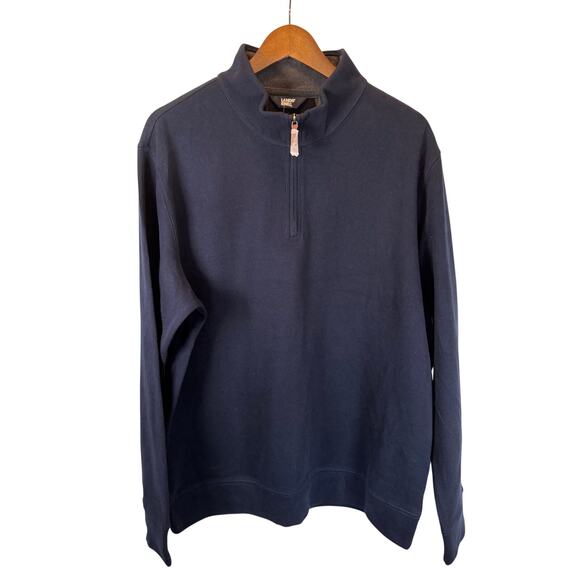 L.L.Bean Other - L.L.Bean Mens XL 1/4 Zip Sweater Navy Cotton Blend Mock Neck Pullover Preppy NWT